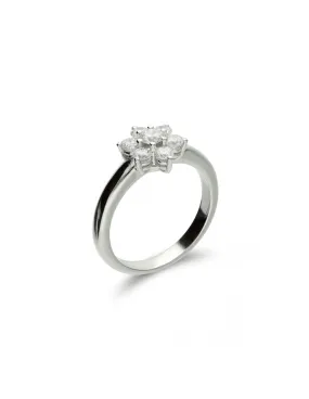 Anillo Oro Blanco Y Diamantes